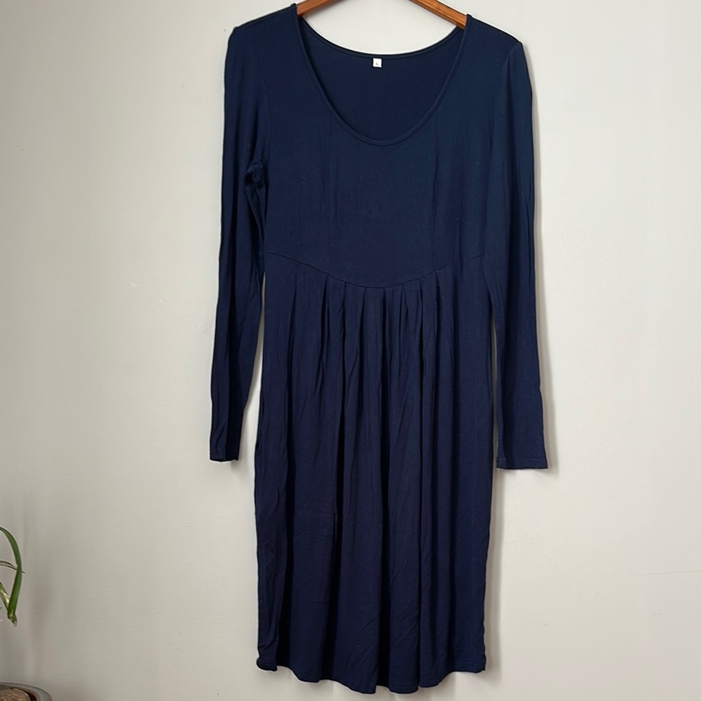 Navy Blue Long Sleeve Dress size L